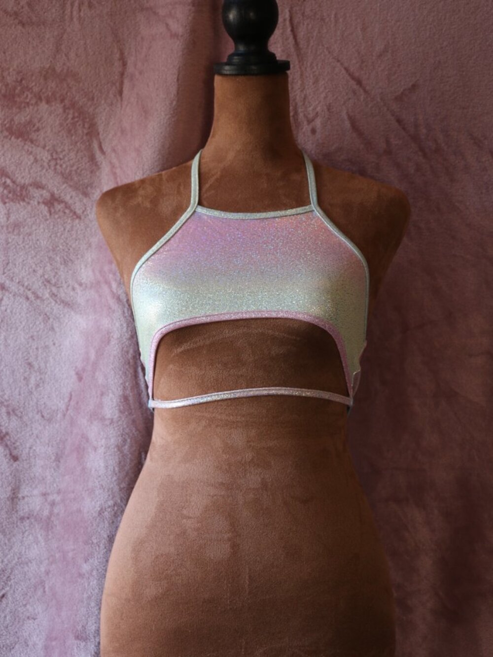 iHeartRaves Women’s Iridescent Underboob Crop Top – XS ✨🪩